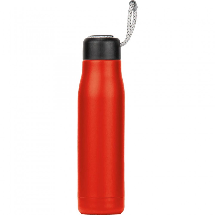 Kırmızı Askılı 500 ml İnce Gövdeli Lazer Logo Baskılı Promosyon Termos